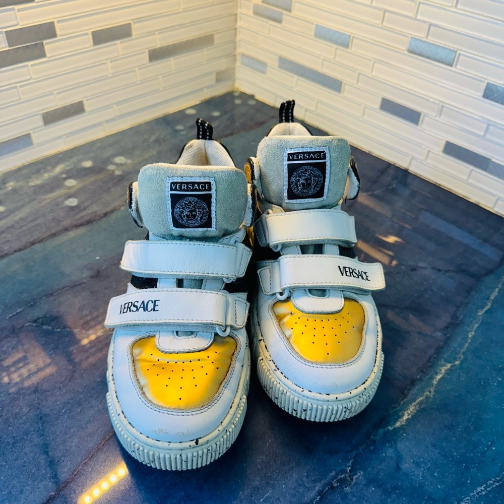 Versace Kids Sneakers - White and Yellow